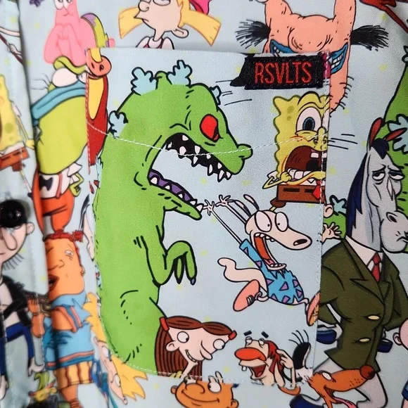 Nickelodeon x RSVLTS Short Sleeve Shirt Nickelodeon Characters Graphic Size XL - Picture 4 of 9